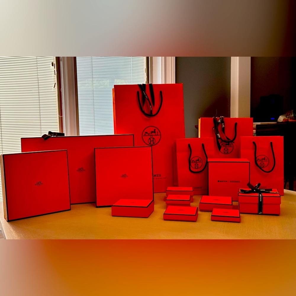 Hermes - genuine gift boxes and bags.  Selling as a set